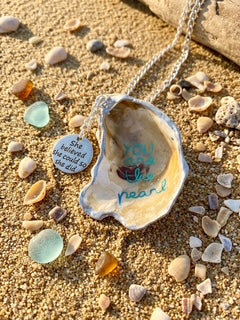"You Are the Pearl" Oyster Shell Car & Bag Charm