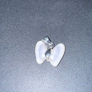 Mini silver shell butterfly angel wing pendant