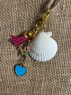 Scallop Shell Bag & Car Charm with Tassel & Heart