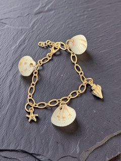 Gold Shell Charm Bracelet
